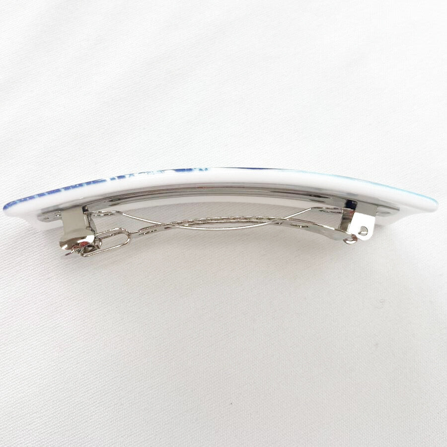 Japanese Hair Barrette Hair Clip Big Wave & Red Mt. Fuji (set of 2) Rectangle made in Japan