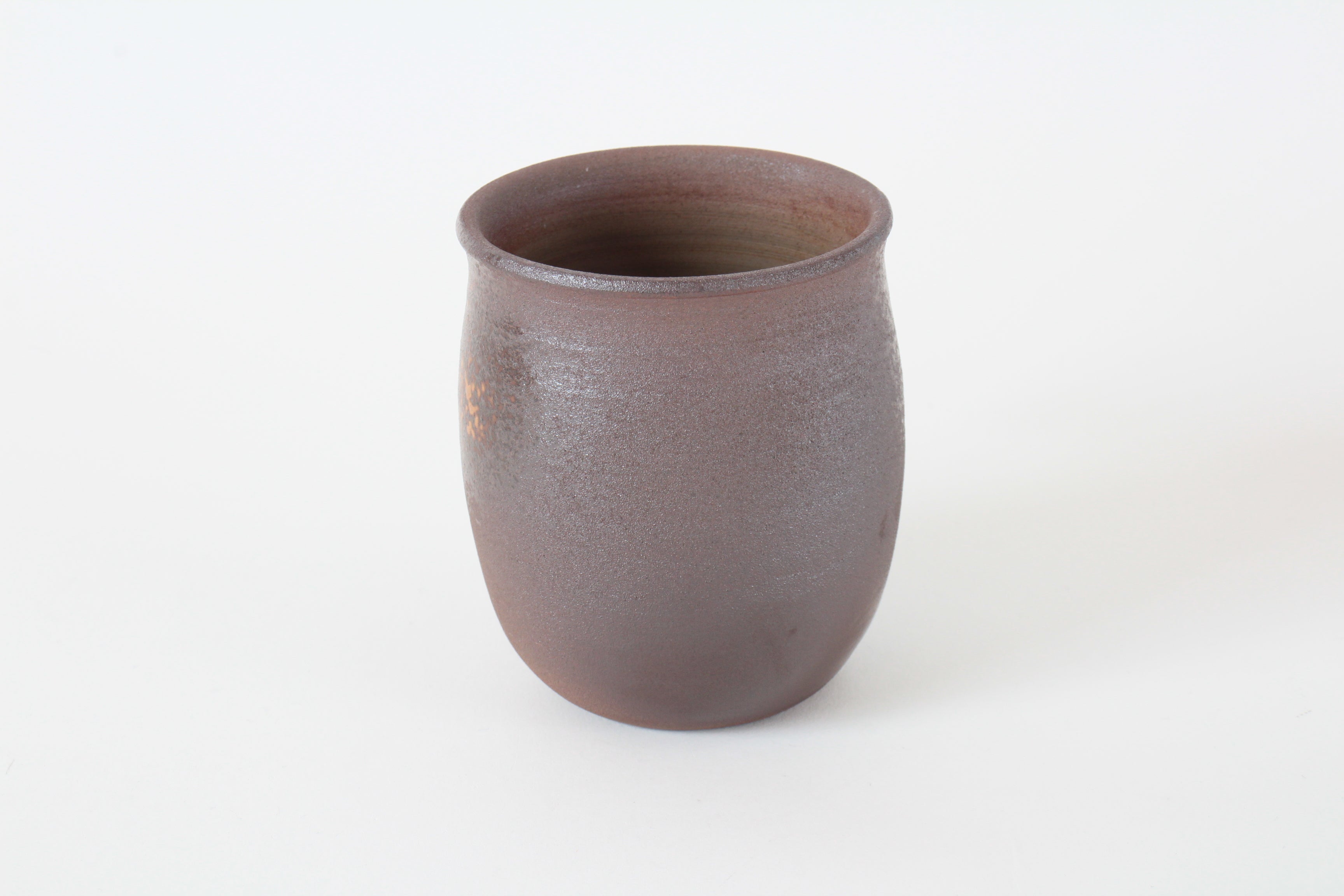 Bizen ware Japanese Pottery Mug Cup, Rusty Brown, Chubby Shape, Made in Japan