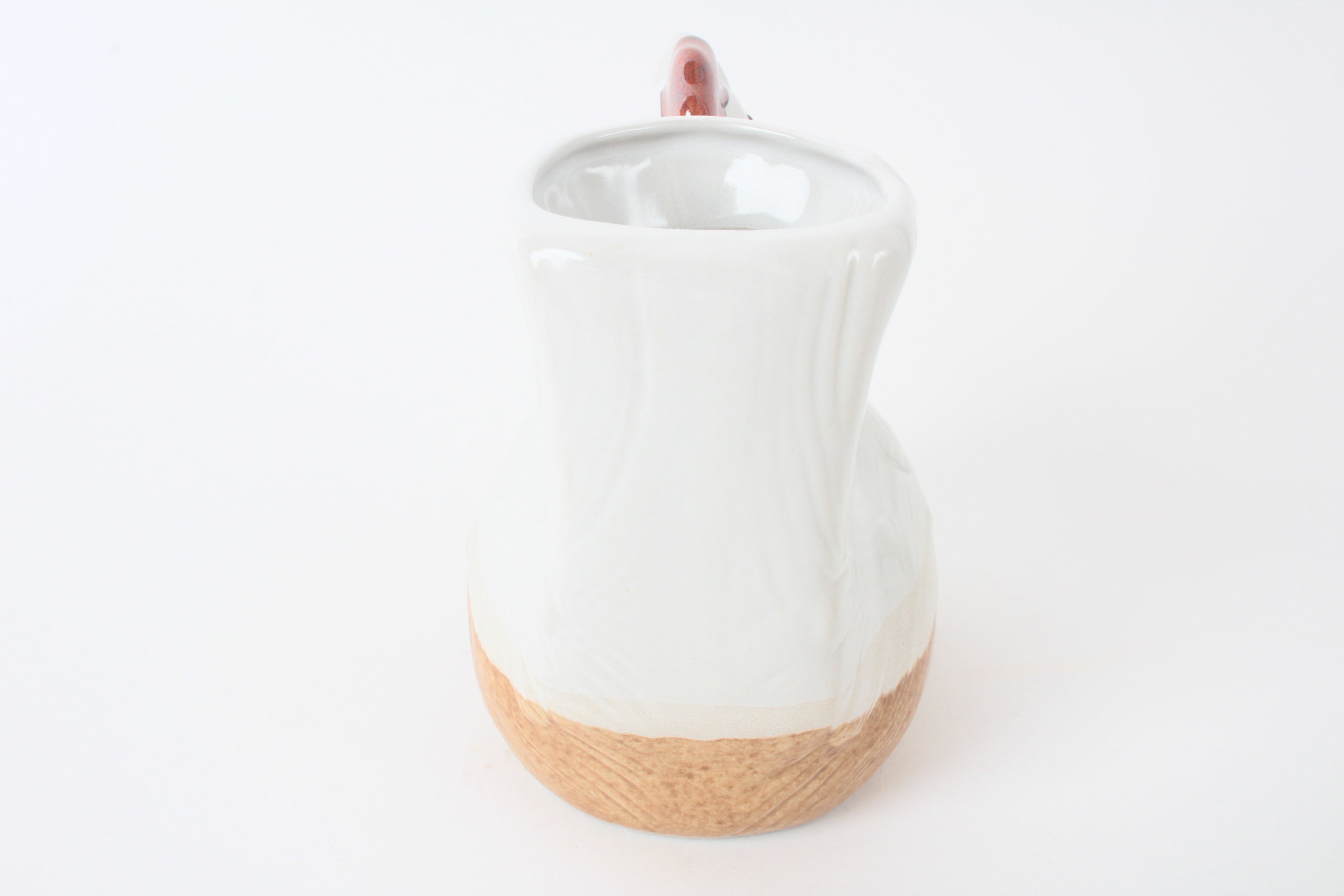Mino ware Japanese Ceramic Chicken Shape Tokkuri and Sake Cup set White made in Japan