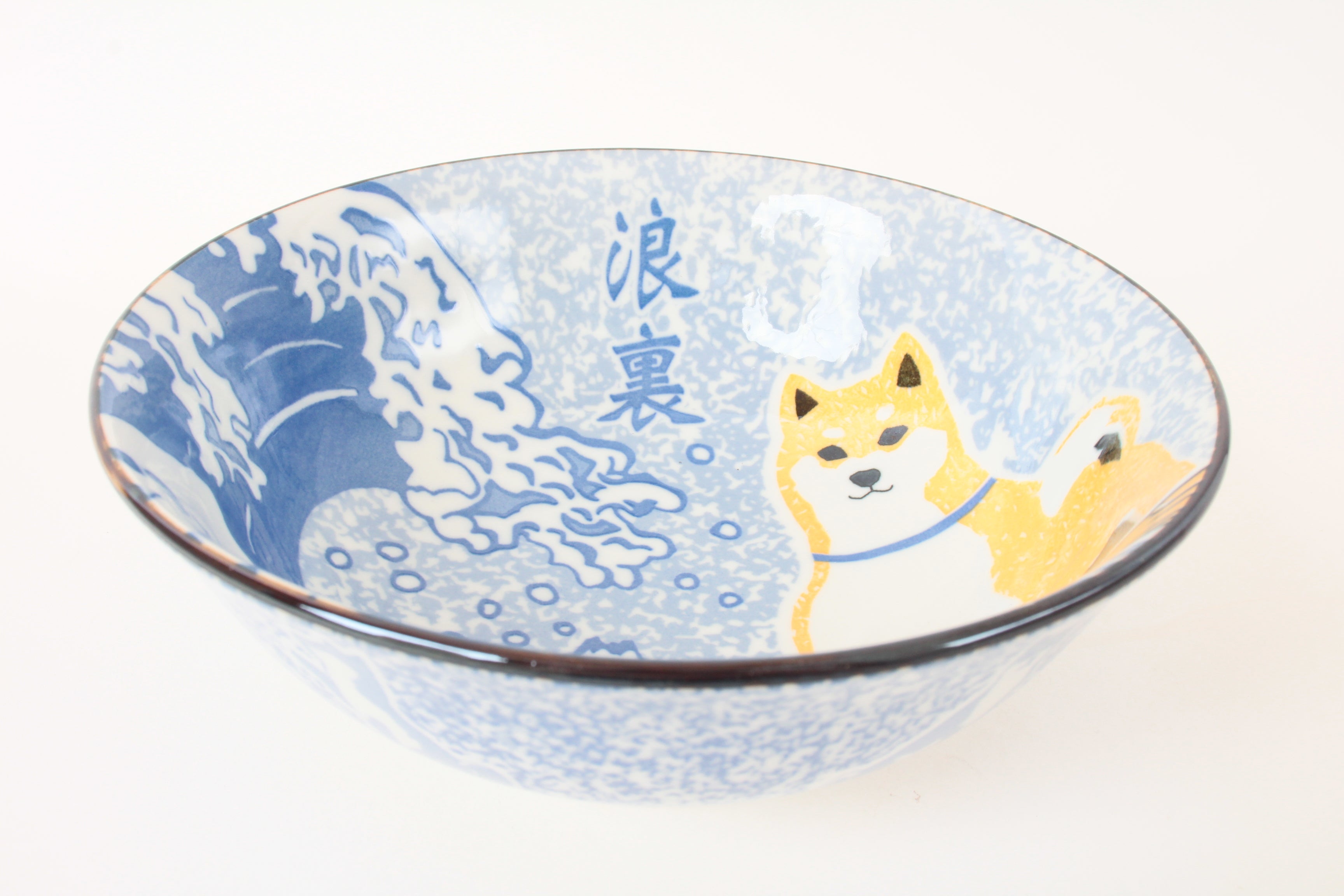 Mino ware Japanese Ramen Noodle Donburi Bowl Shibaken w/Namiura made in Japan