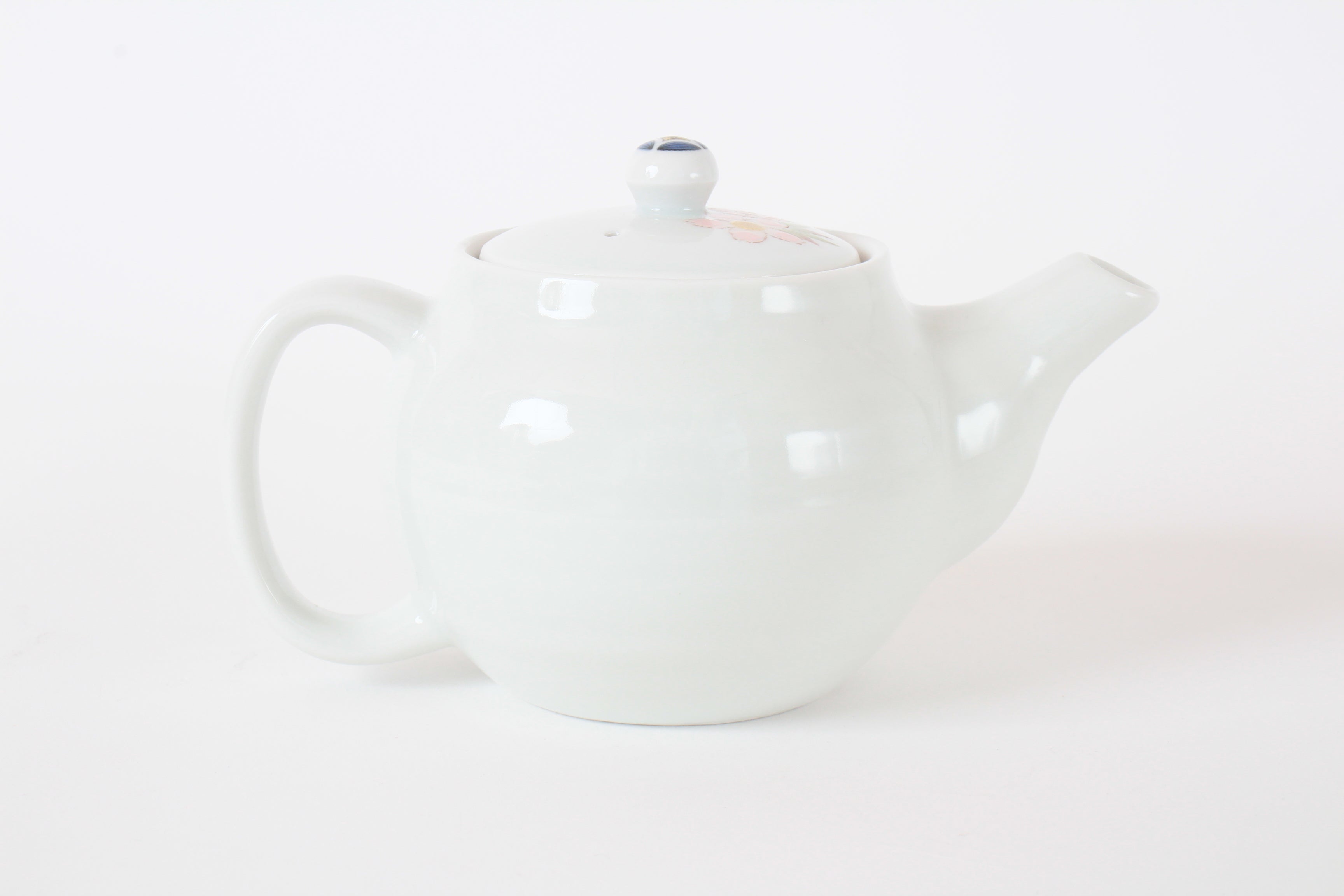 Kutani ware Japanese Pottery Teapot Kyusu Flowers and Sparrows with Infuser Made in Japan