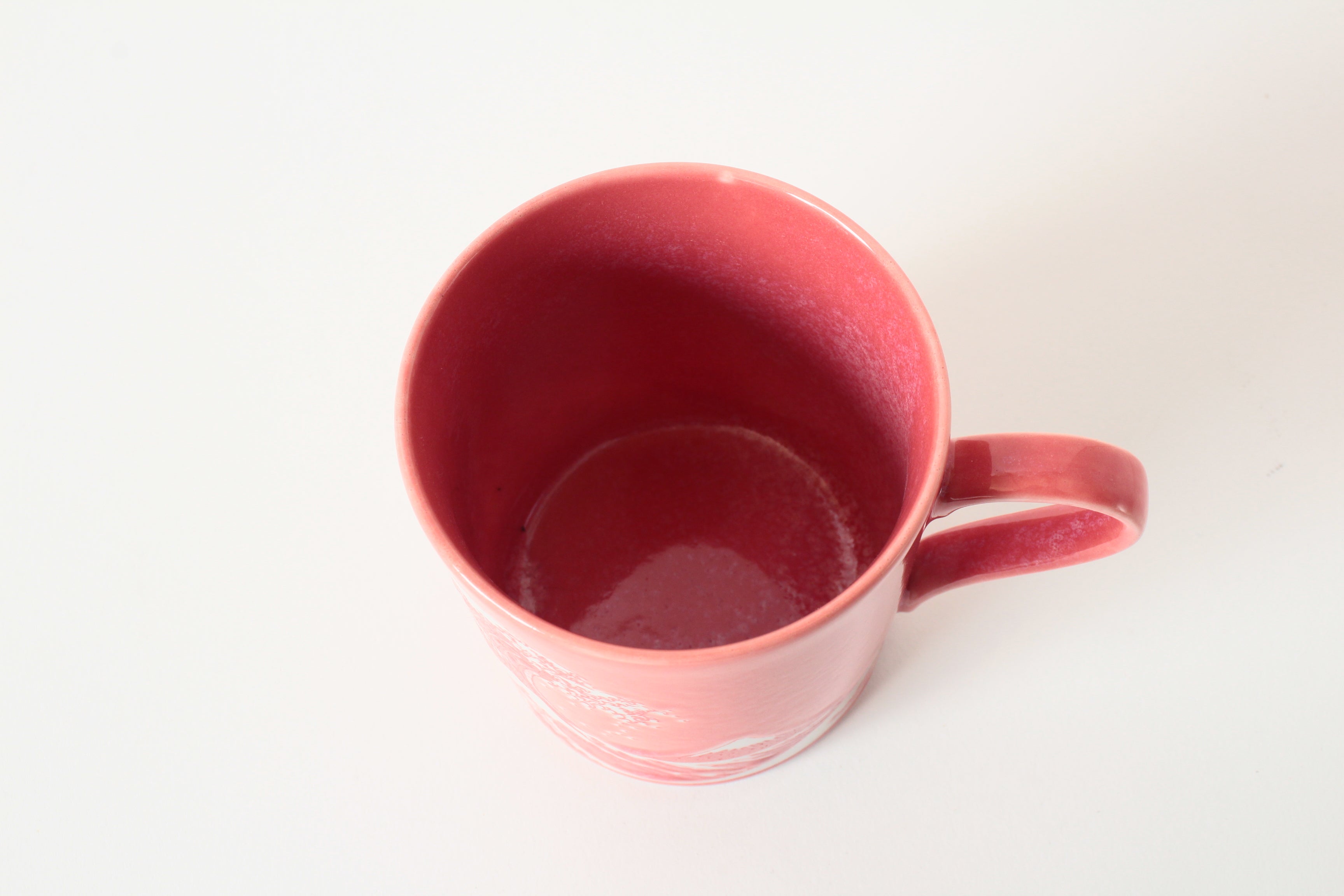 Mino ware Japanese Ceramics Mug Cup Big Wave & Mt. Fuji Red made in Japan