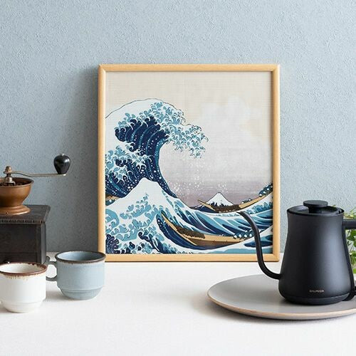 Furoshiki Japanese Wrapping Cloth "Big Wave & Mt. Fuji" made in Japan 48x48cm