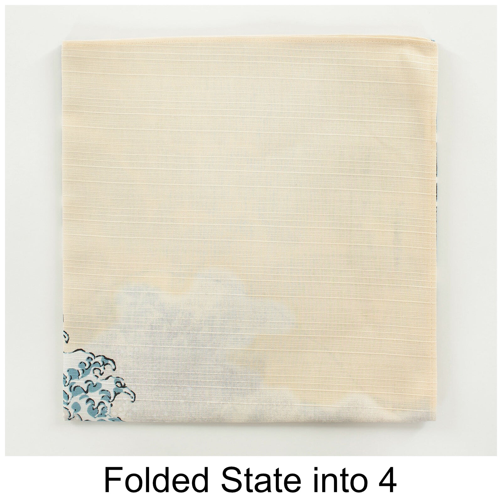 Furoshiki Japanese Wrapping Cloth "Big Wave & Mt. Fuji" made in Japan 48x48cm