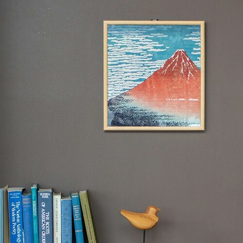 Furoshiki Japanese Wrapping Cloth Red Mt. Fuji Akafuji Gaifukaisei made in Japan 48x48cm