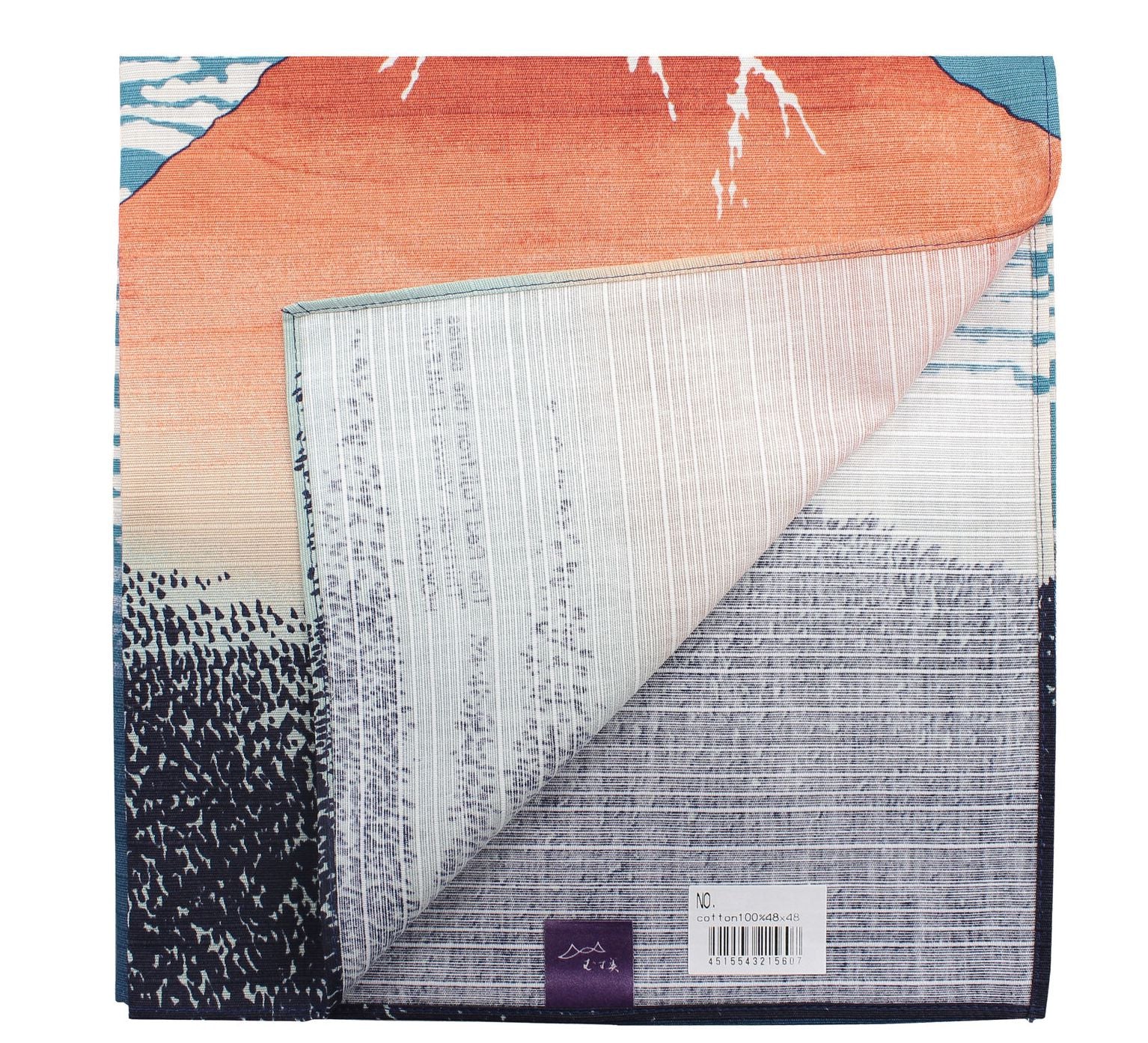 Furoshiki Japanese Wrapping Cloth Red Mt. Fuji Akafuji Gaifukaisei made in Japan 48x48cm