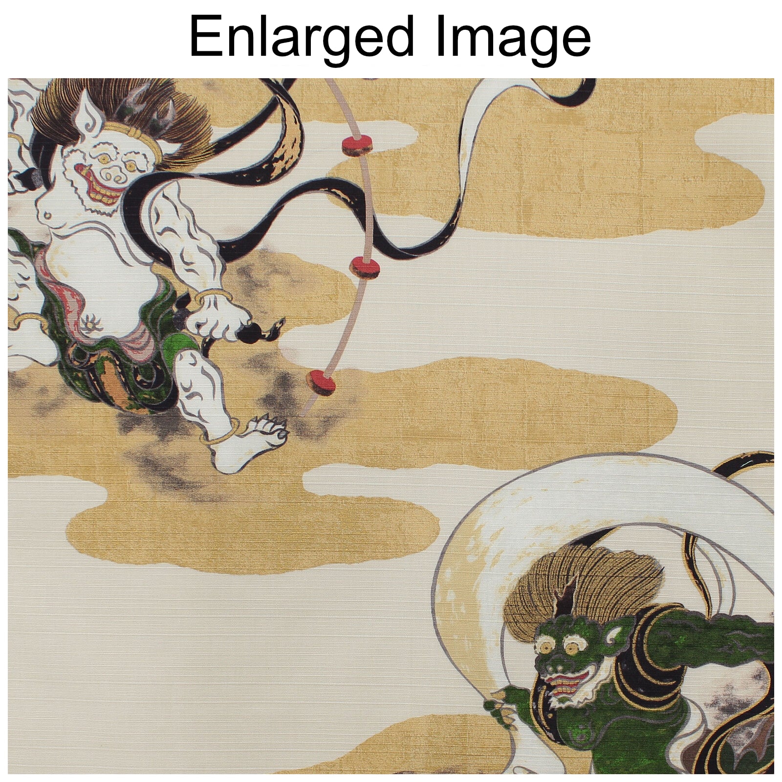 Furoshiki Japanese Wrapping Cloth Fujin & Raijin Wind God and Thunder God made in Japan 48x48cm