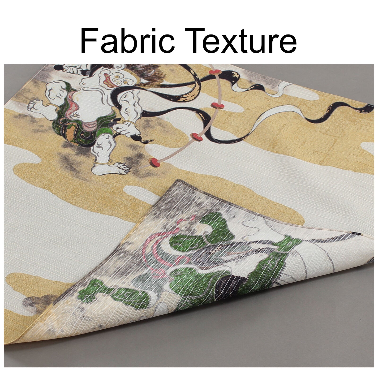 Furoshiki Japanese Wrapping Cloth Fujin & Raijin Wind God and Thunder God made in Japan 48x48cm