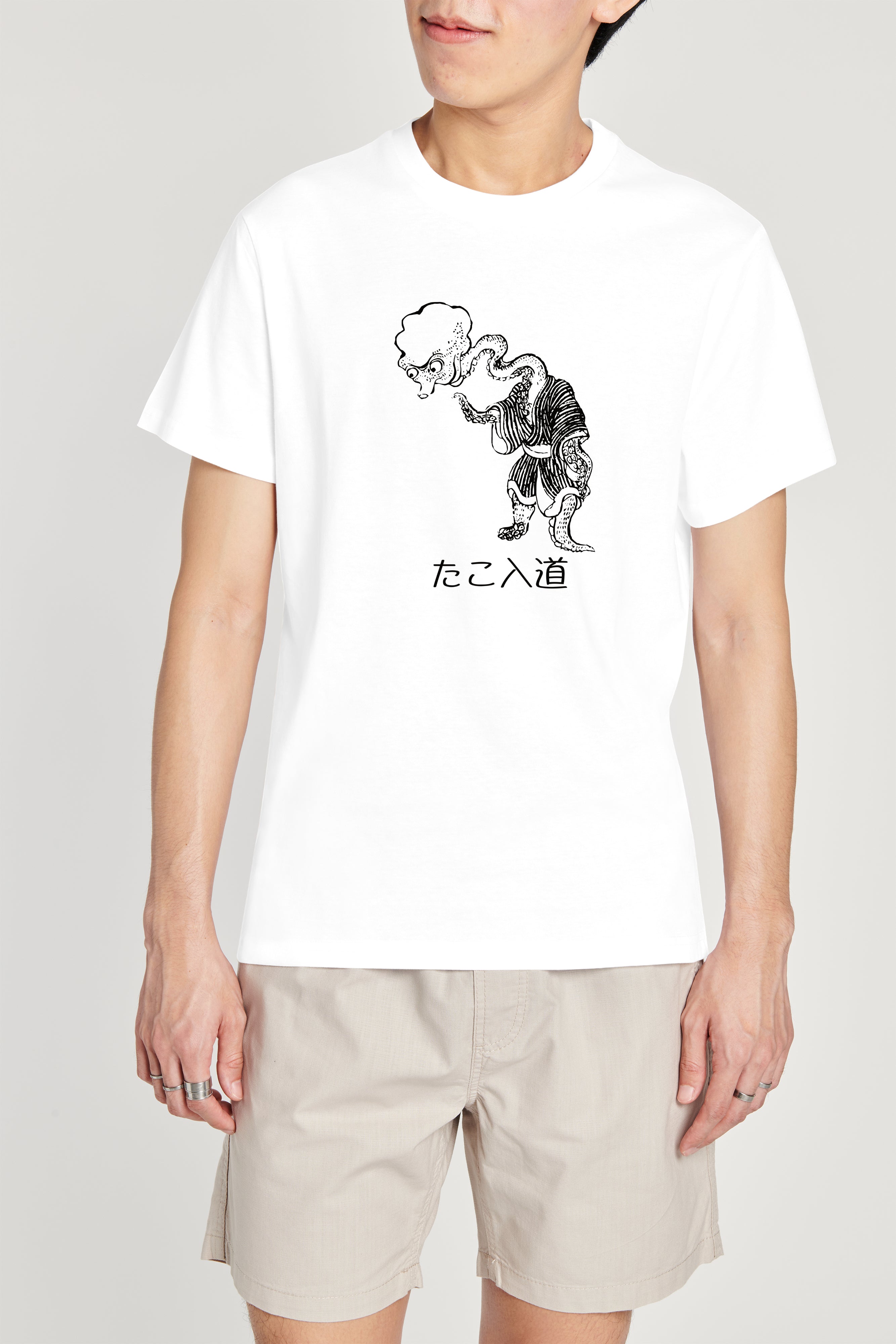 Japanese Design T-shirt Yokai Takonyudo Japanese Monster Octopus Man 5.6oz Mens