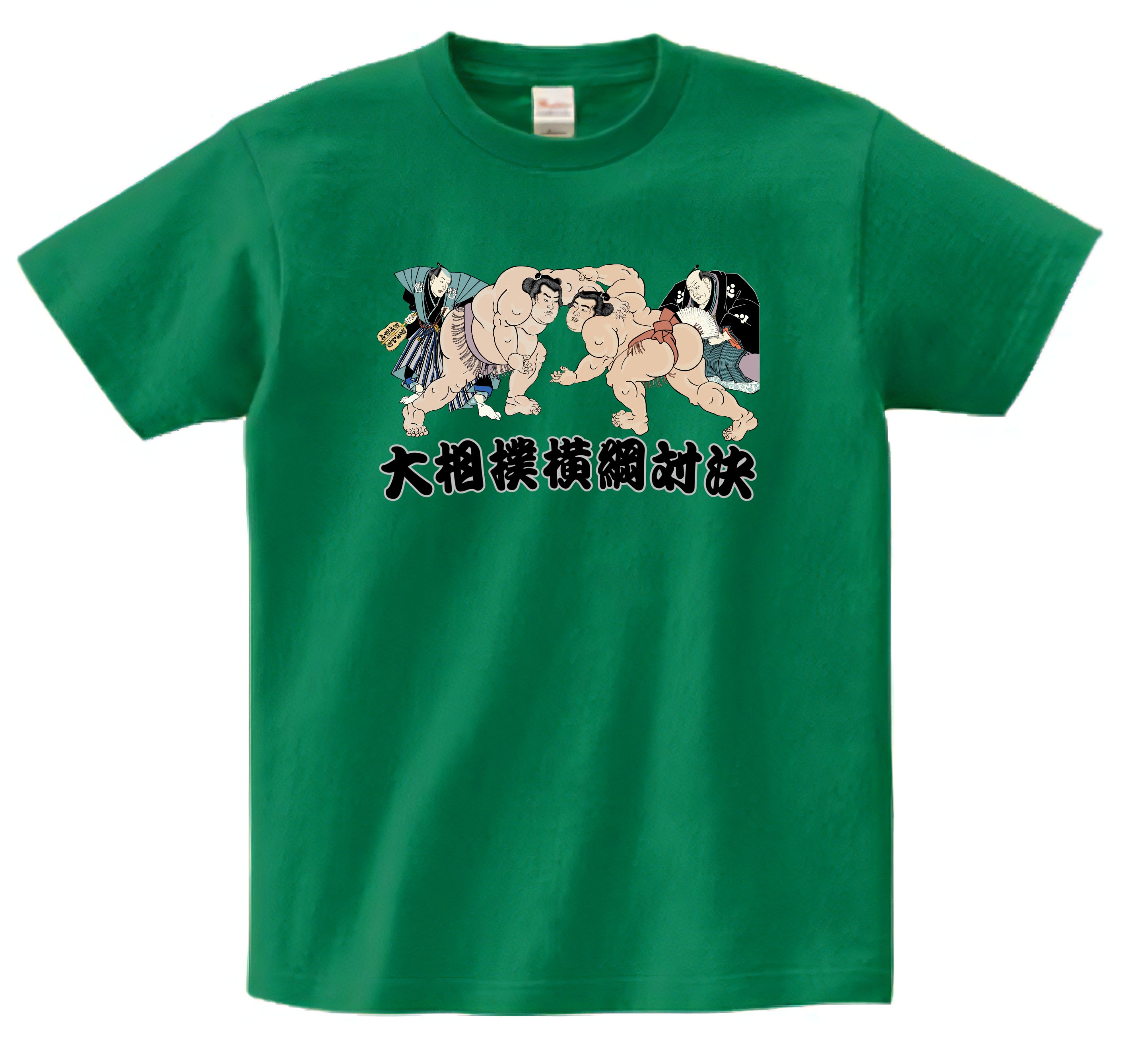 Japanese Ukiyo-e Design T-shirt Sumo Wrestling 5.6oz Mens