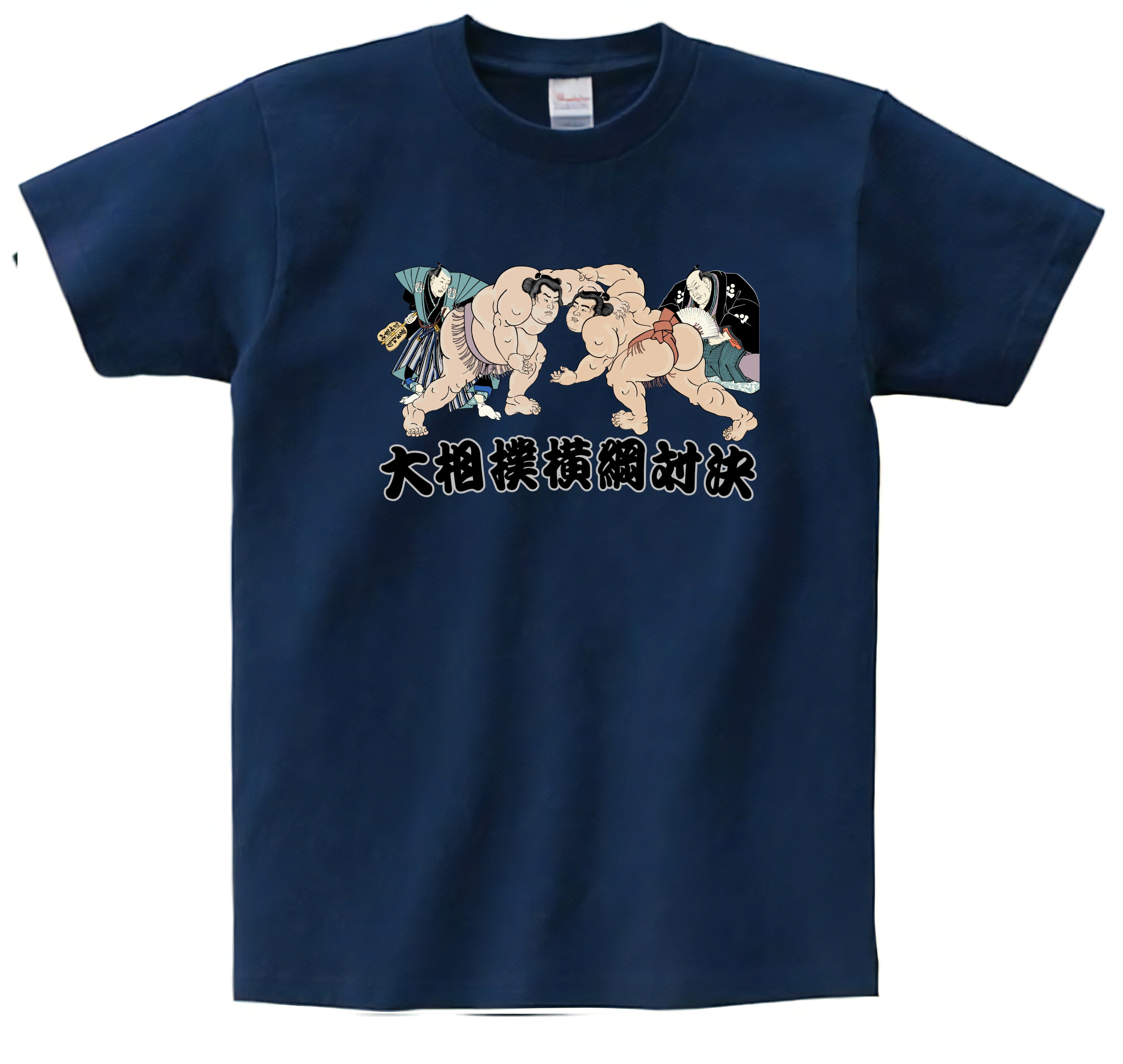 Japanese Ukiyo-e Design T-shirt Sumo Wrestling 5.6oz Mens