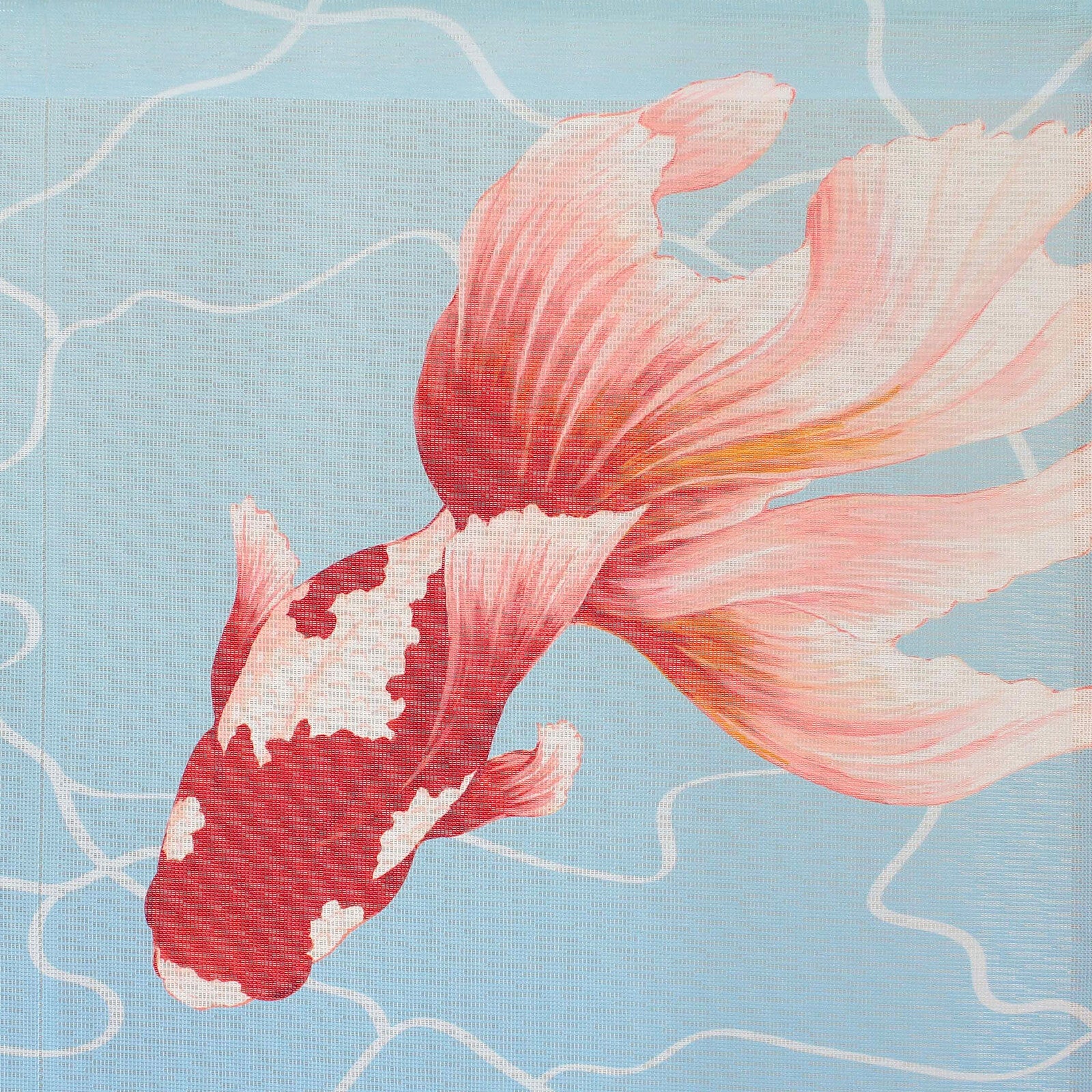 Japanese Noren Doorway Curtain Tapestry Carp Goldfish, Blue, made in Japan