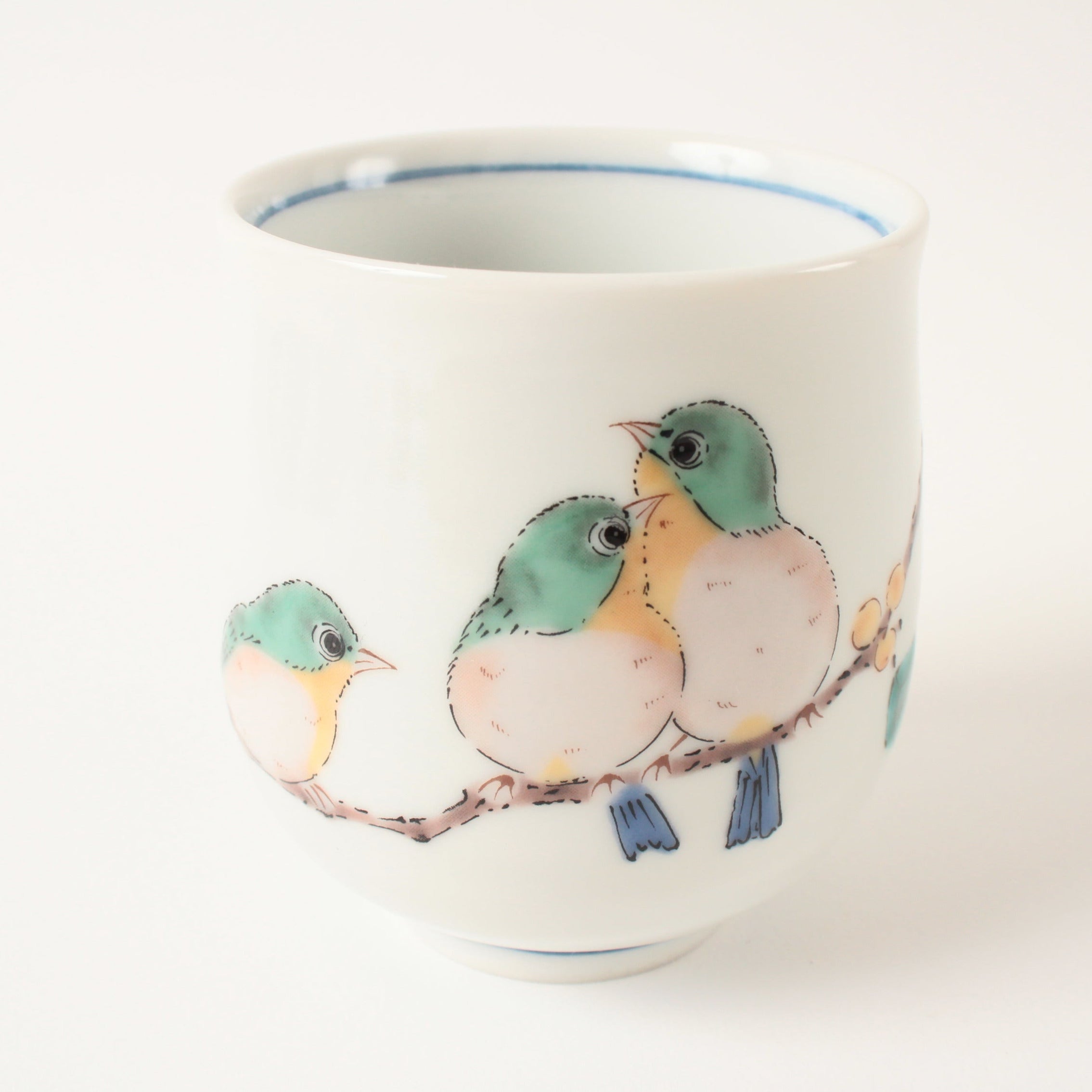 Kutani ware Japanese Ceramic Yunomi Chawan Tea Cup White-eye made in Japan