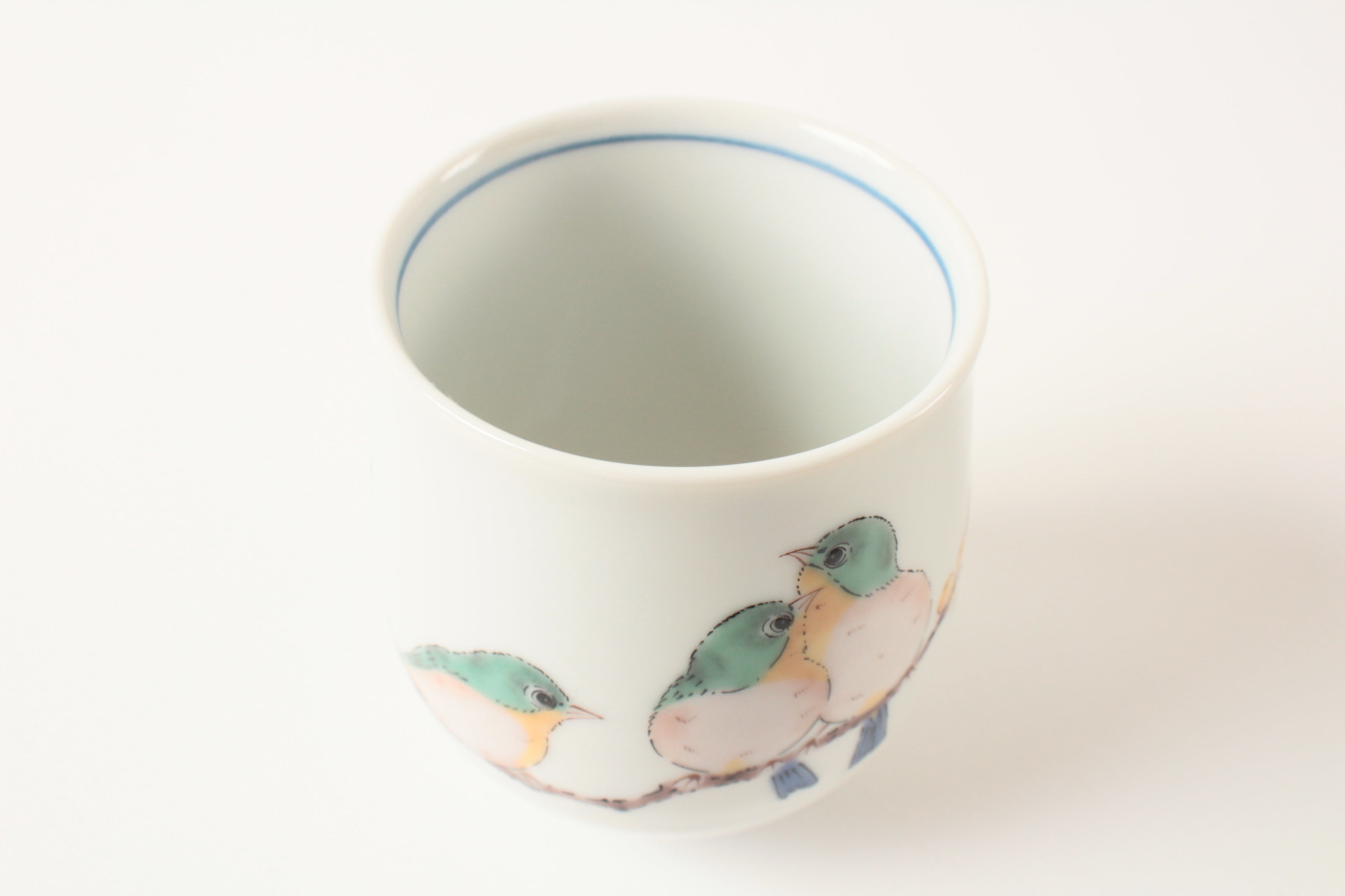 Kutani ware Japanese Ceramic Yunomi Chawan Tea Cup White-eye made in Japan