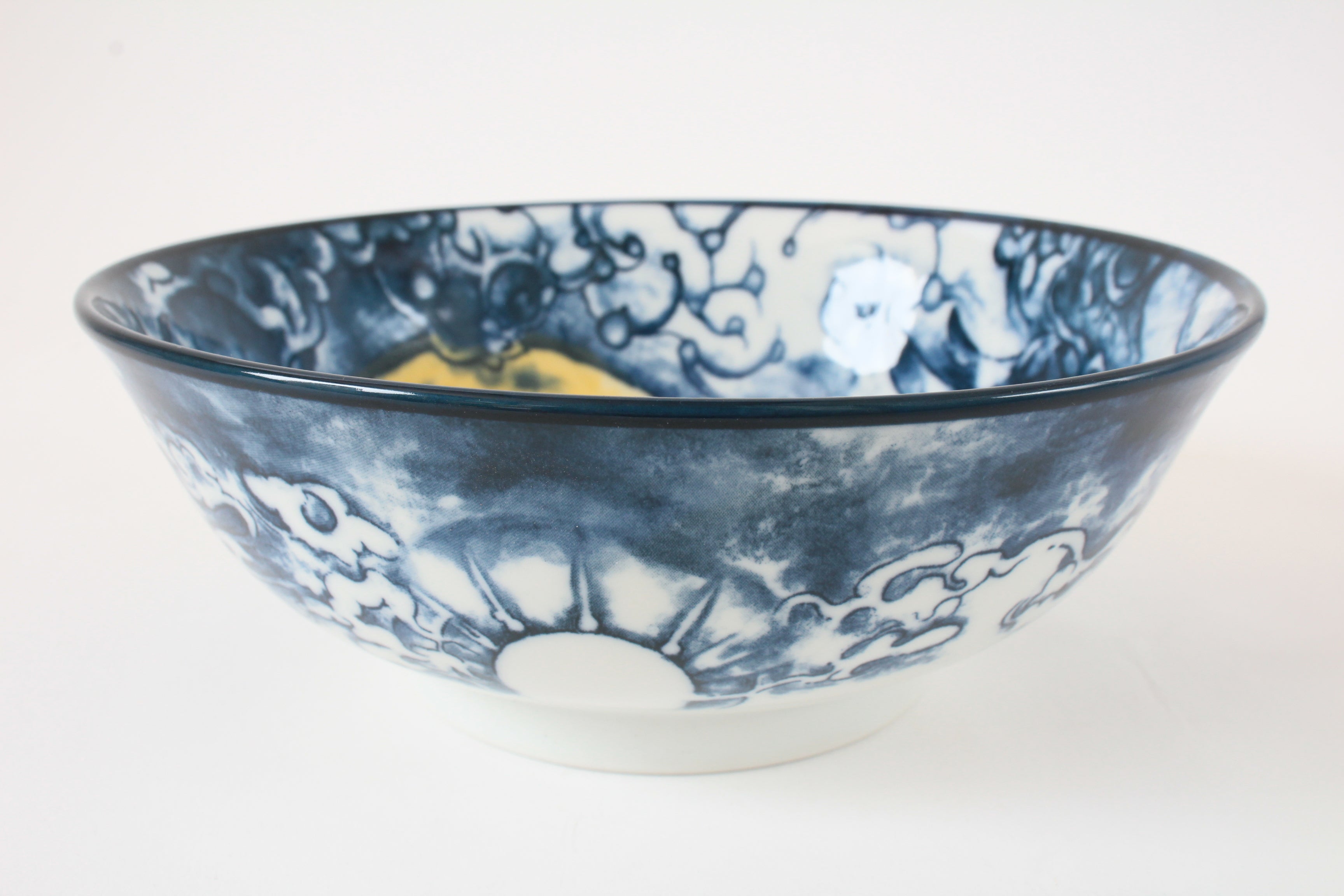 Mino ware Japanese Ramen Noodle Donburi Bowl Moonlight Owl Navy made in Japan
