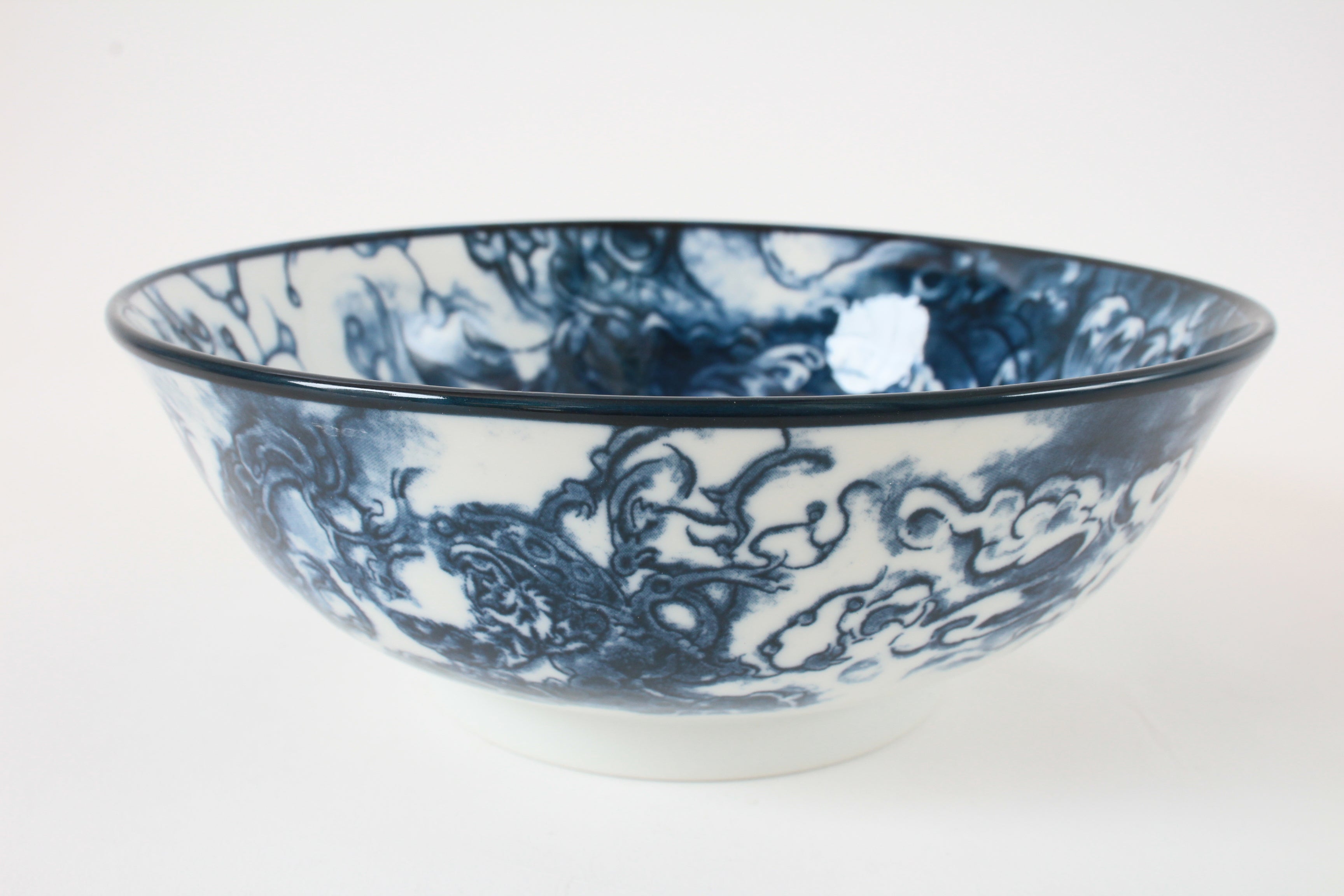 Mino ware Japanese Ramen Noodle Donburi Bowl Moonlight Owl Navy made in Japan