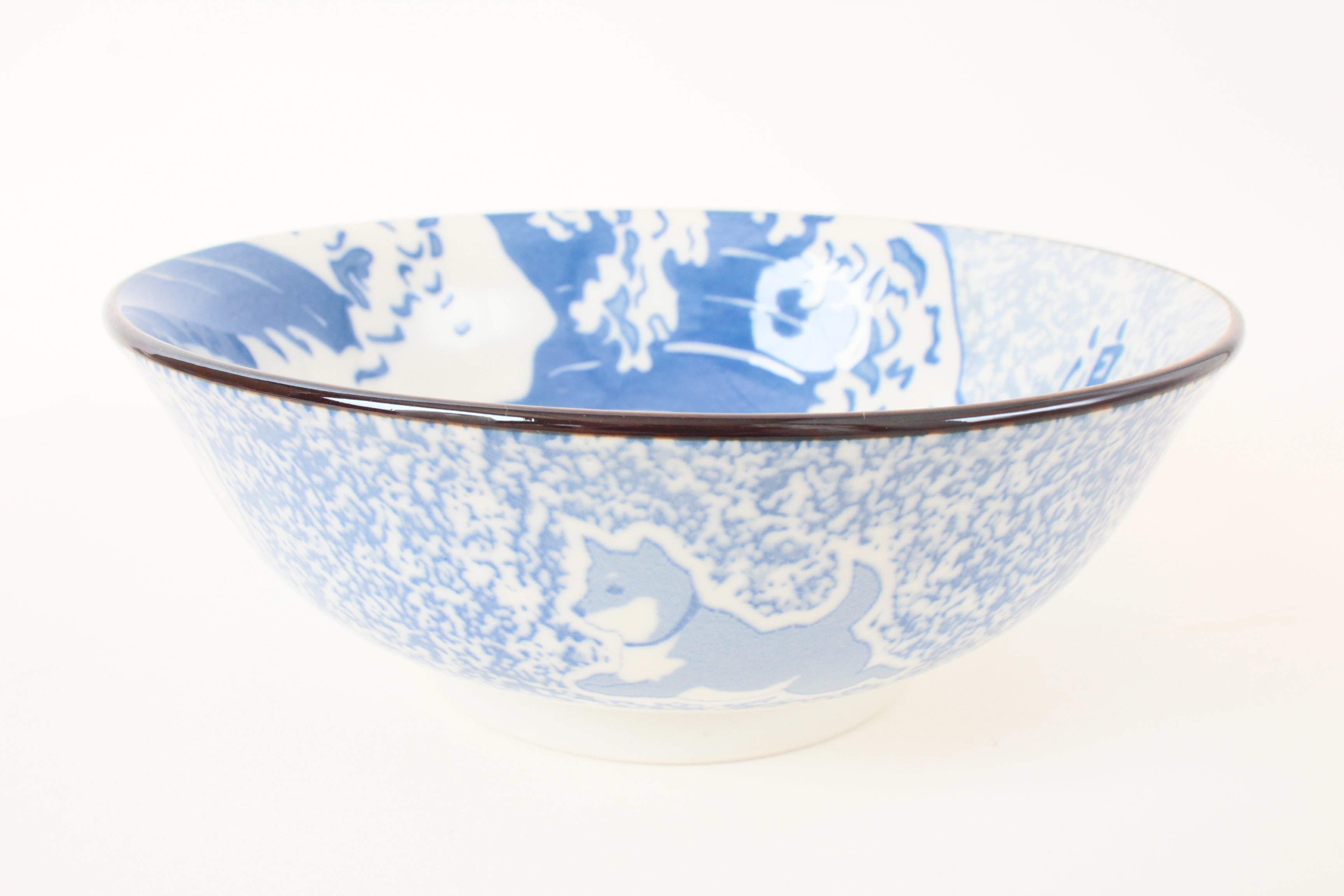 Mino ware Japanese Ramen Noodle Donburi Bowl Shibaken w/Namiura made in Japan