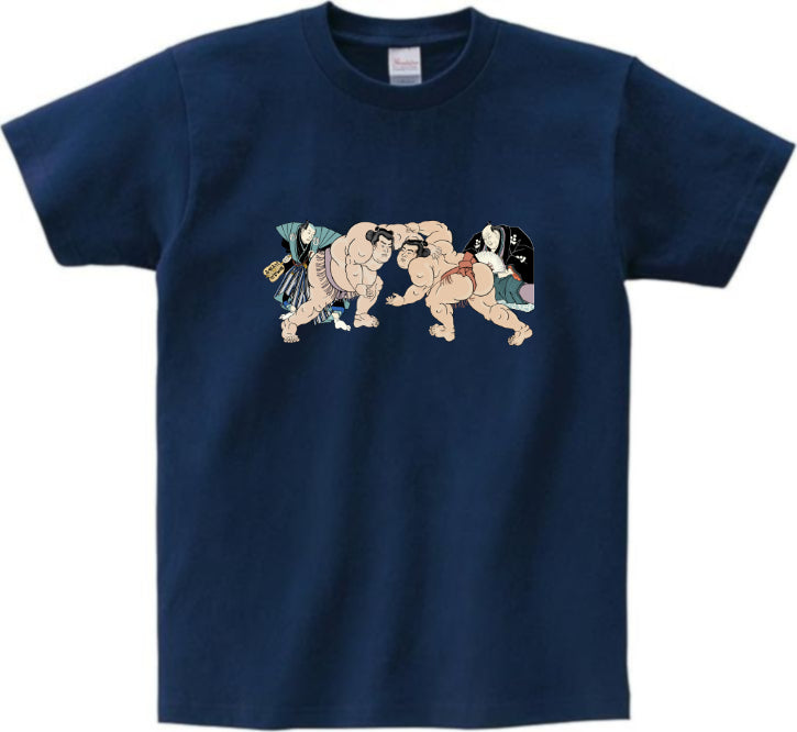 Japanese Ukiyo-e Design T-shirt Sumo Wrestling 5.6oz