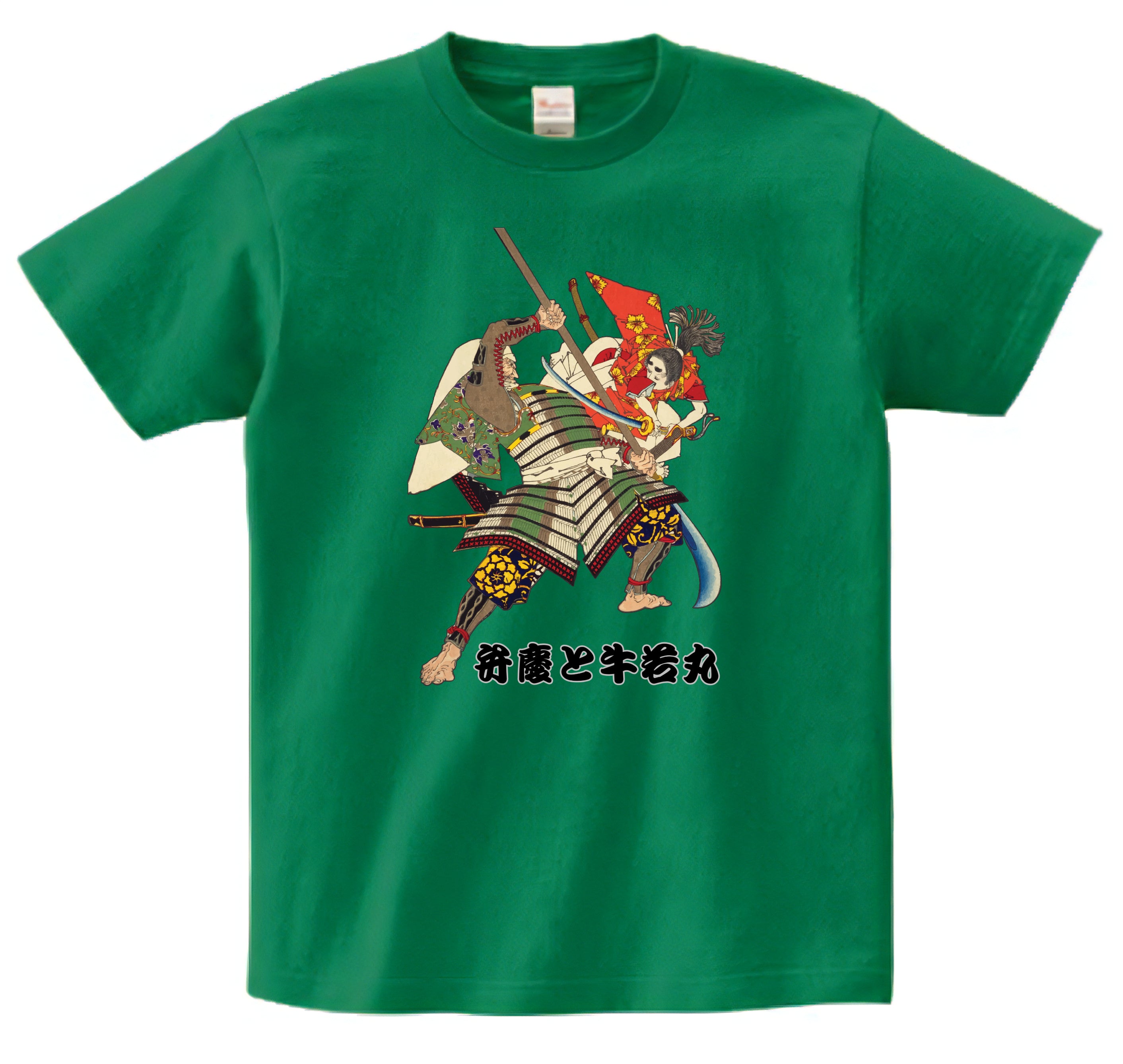 Japanese Design T-shirt Benkei & Ushiwakamaru Fighting 5.6oz Mens