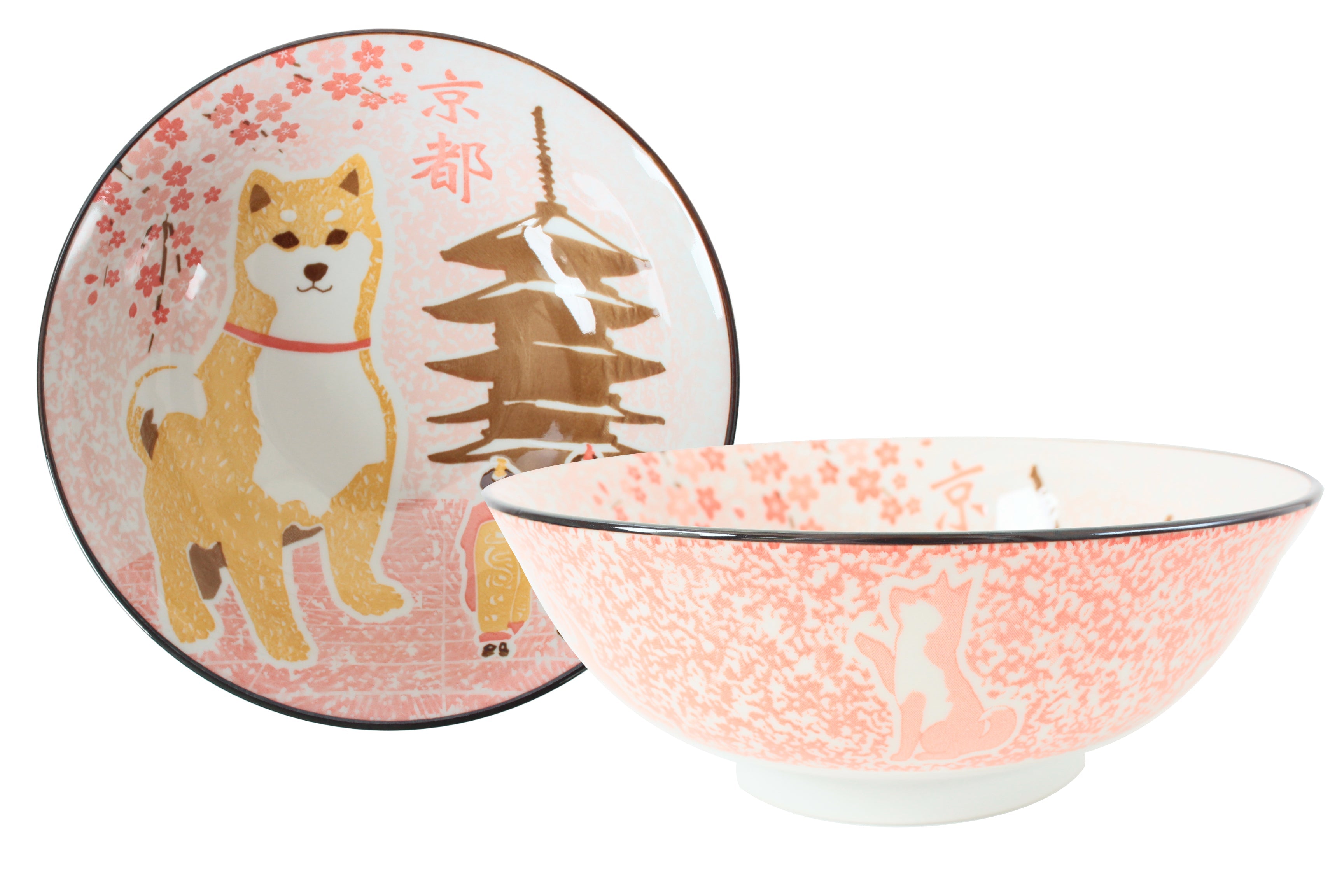 Mino ware Japanese Ramen Noodle Donburi Bowl Shibaken w/Kyoto made in Japan