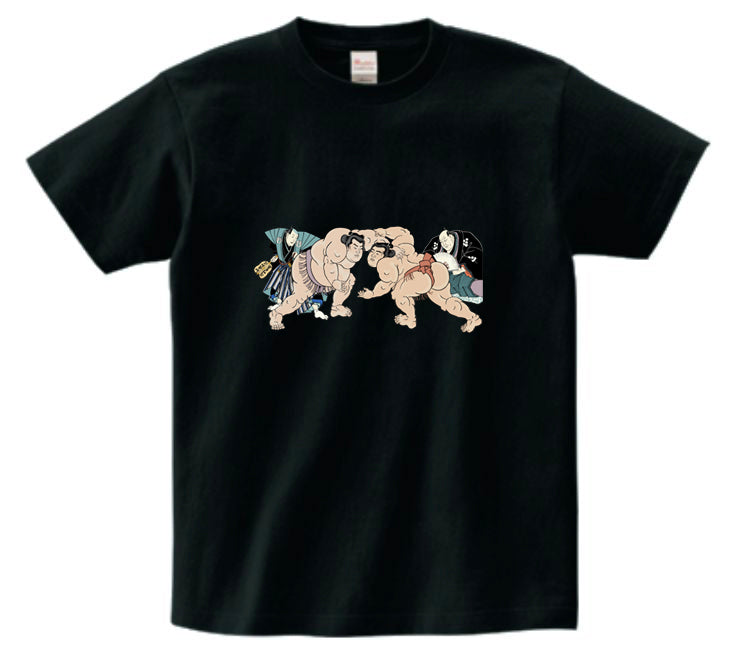 Japanese Ukiyo-e Design T-shirt Sumo Wrestling 5.6oz