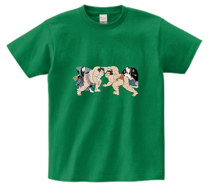 Japanese Ukiyo-e Design T-shirt Sumo Wrestling 5.6oz