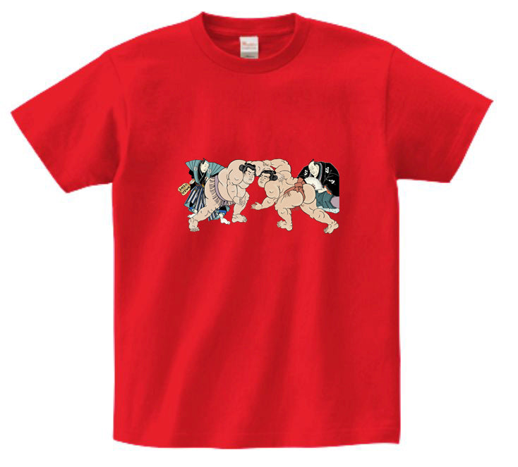 Japanese Ukiyo-e Design T-shirt Sumo Wrestling 5.6oz